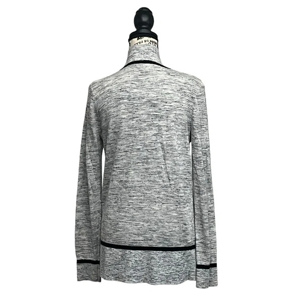 Lou & Gray Marled Linen Blend Loose Knit Open Cardigan Modest Mature Minimalist - Picture 4 of 9